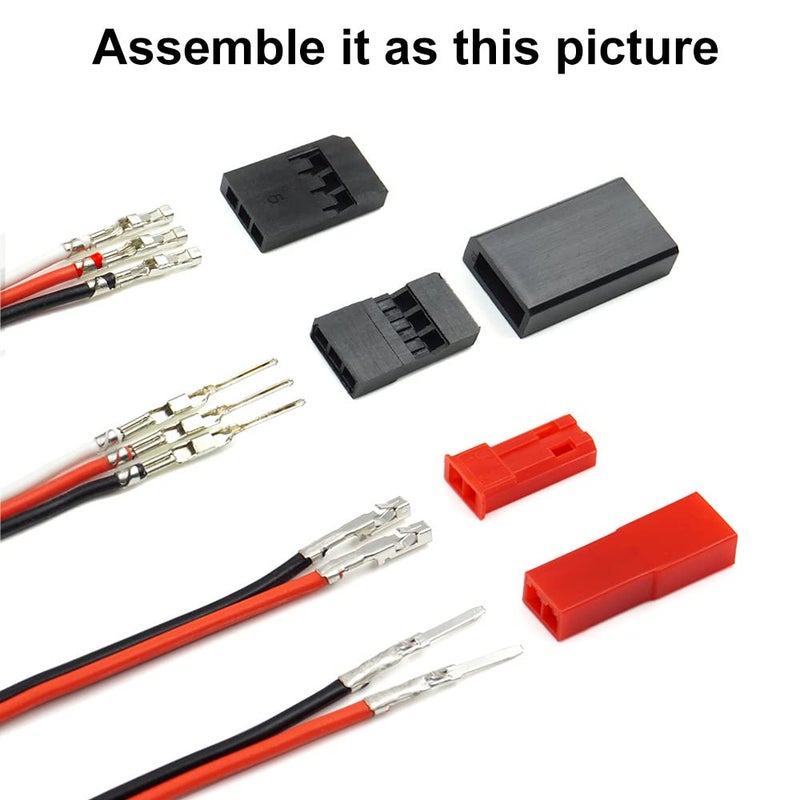 elechawk 40 Sets Servo Plug Male Female Connector Crimp Pin Cable Kit Compatible JST SYP Futaba for Hitec Spektrum RC - Image 3